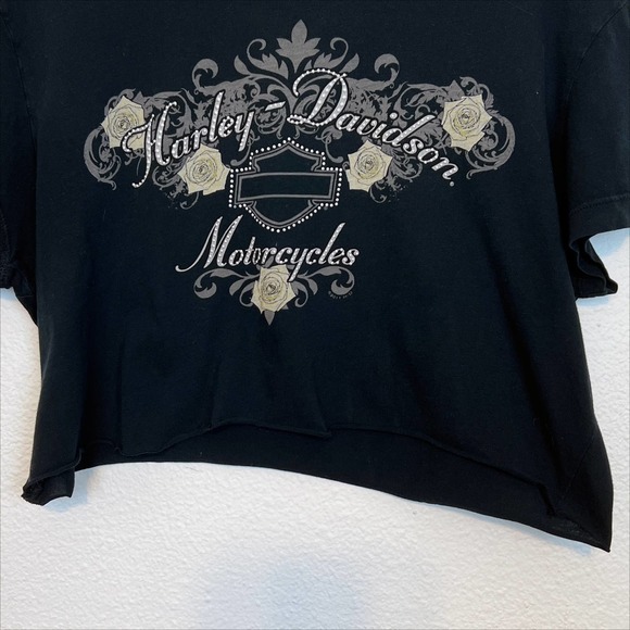 Harley Davidson Custom Cropped Chicago Black T-Shirt Large - Picture 7 of 7